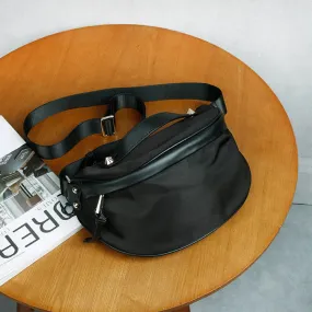 Ladies Black Nylon Crossbody Bag Chest Bag For Women