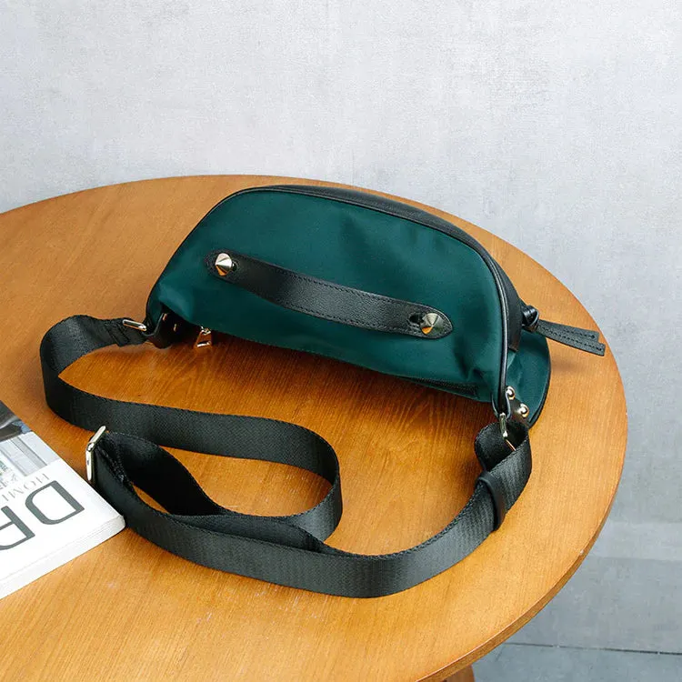 Ladies Black Nylon Crossbody Bag Chest Bag For Women