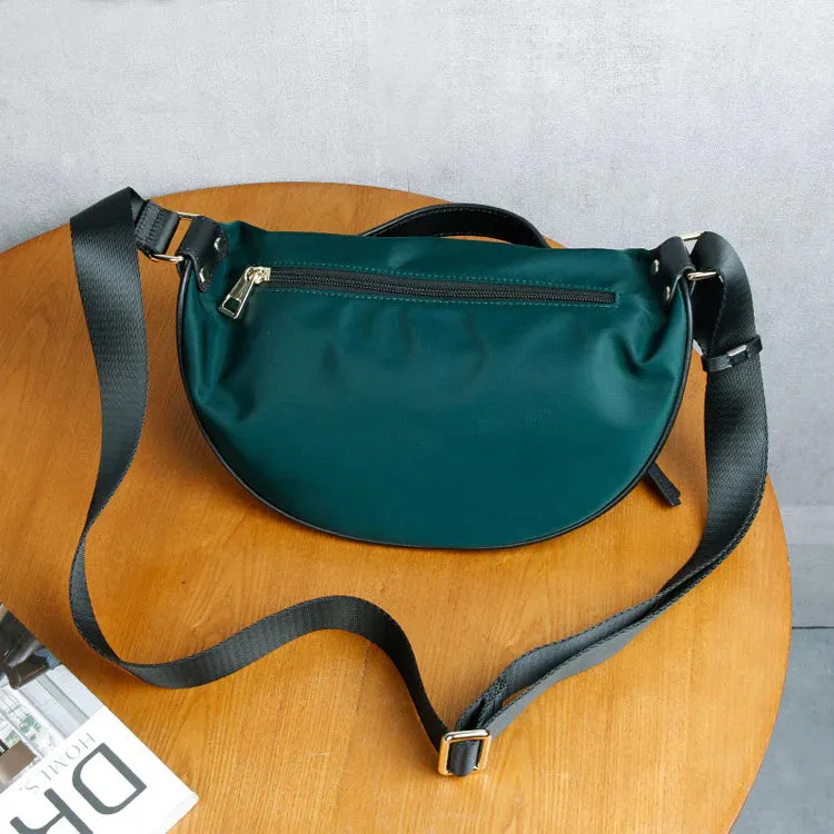 Ladies Black Nylon Crossbody Bag Chest Bag For Women