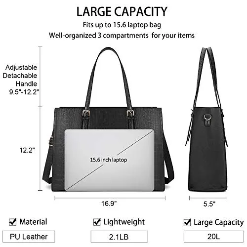 Leather Classy Computer Briefcase for Work, Travel and Leisure