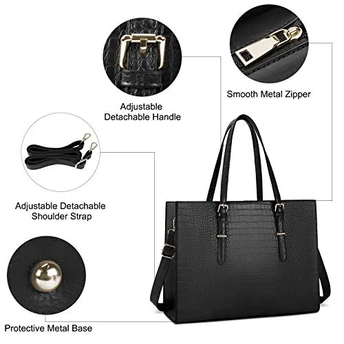Leather Classy Computer Briefcase for Work, Travel and Leisure