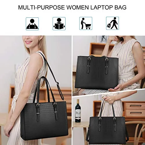 Leather Classy Computer Briefcase for Work, Travel and Leisure