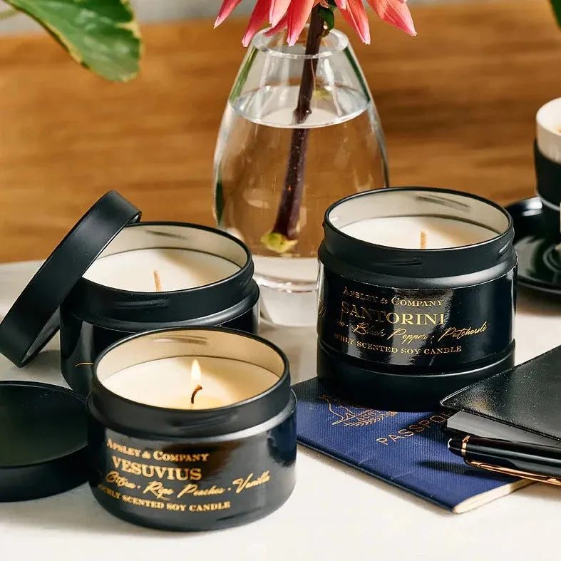 Luxury Vesuvius Travel Candle 150g by Apsley and Company