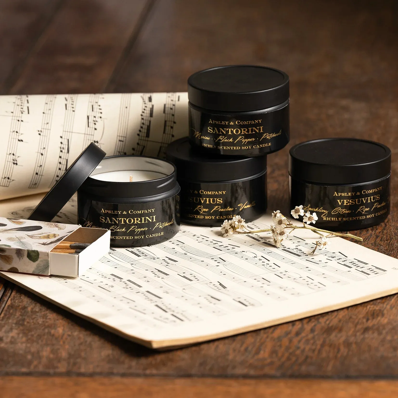 Luxury Vesuvius Travel Candle 150g by Apsley and Company