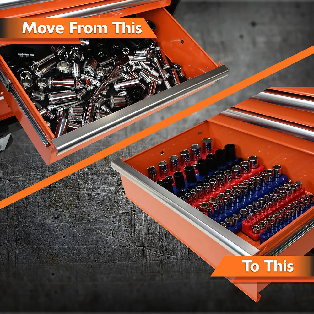 Magnetic Socket Organizers (1/4", 3/8”, & 1/2" Drive)