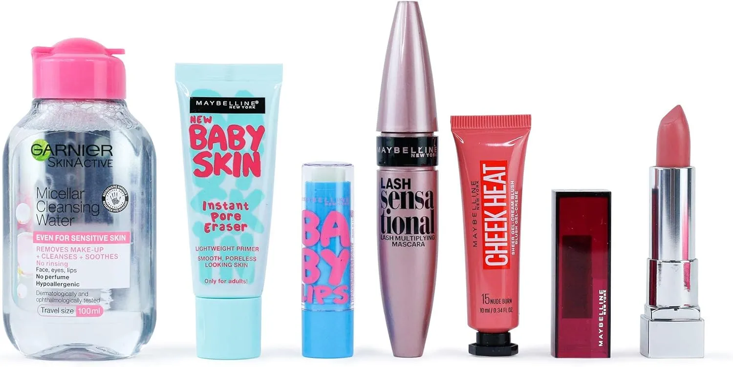 Maybelline Jet Setter Make Up 8 Piece Travel Kit Gift Set