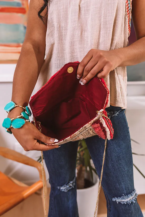 Meet Cute Embellished Crossbody In Pink