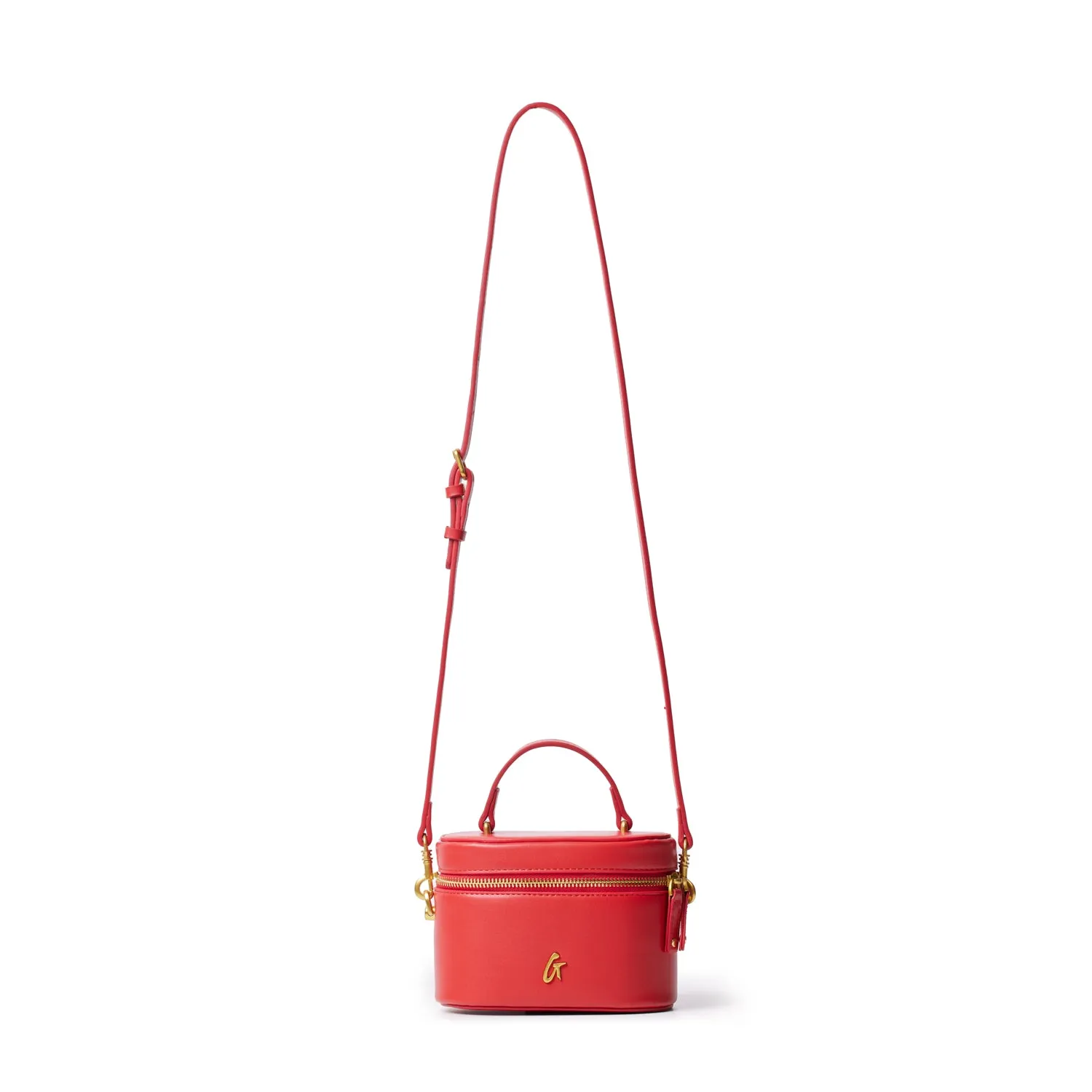 MINI SMOOTH GOLD VANITY BAG - RED