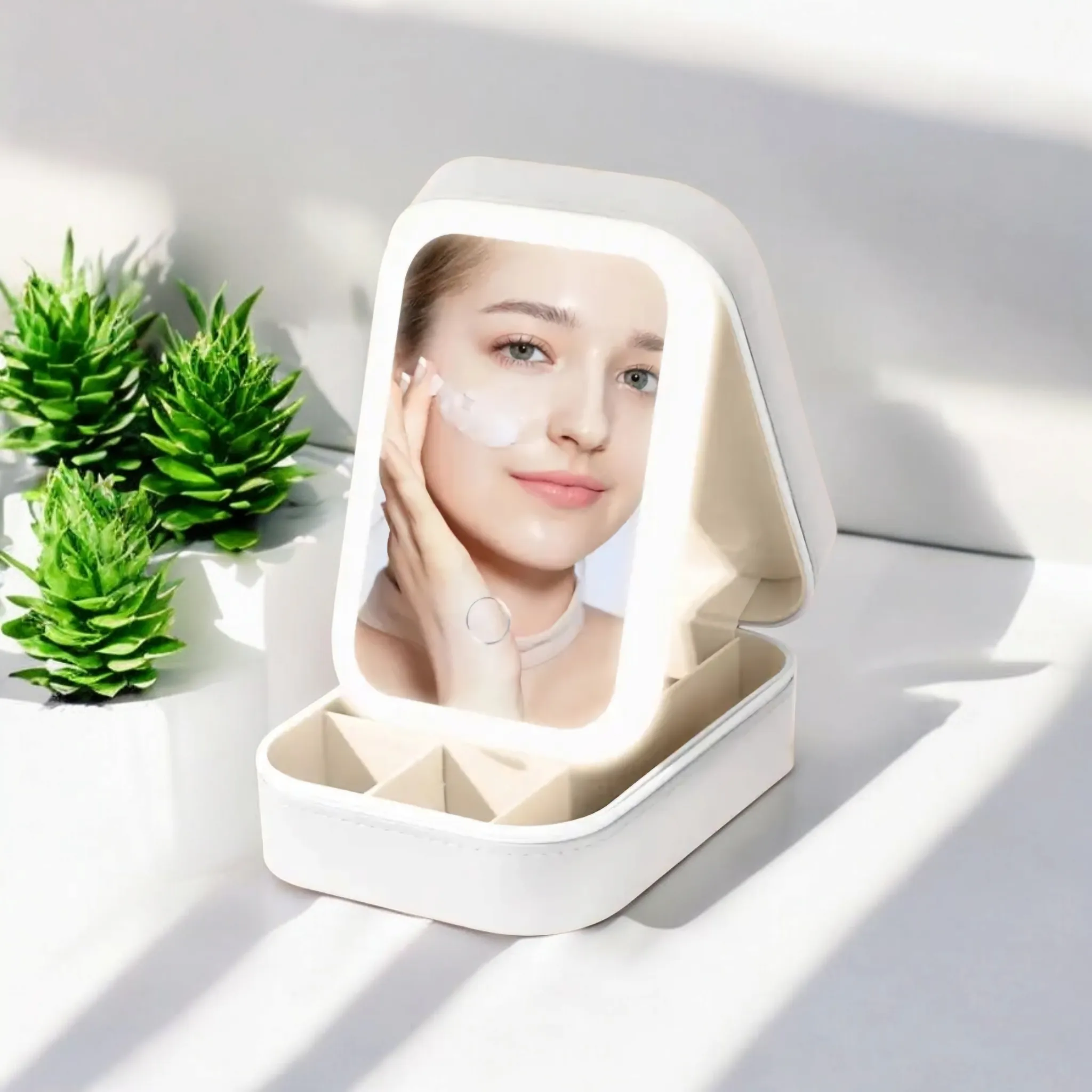 Mini Travel Makeup Bag With LED Lighted 2 in 1