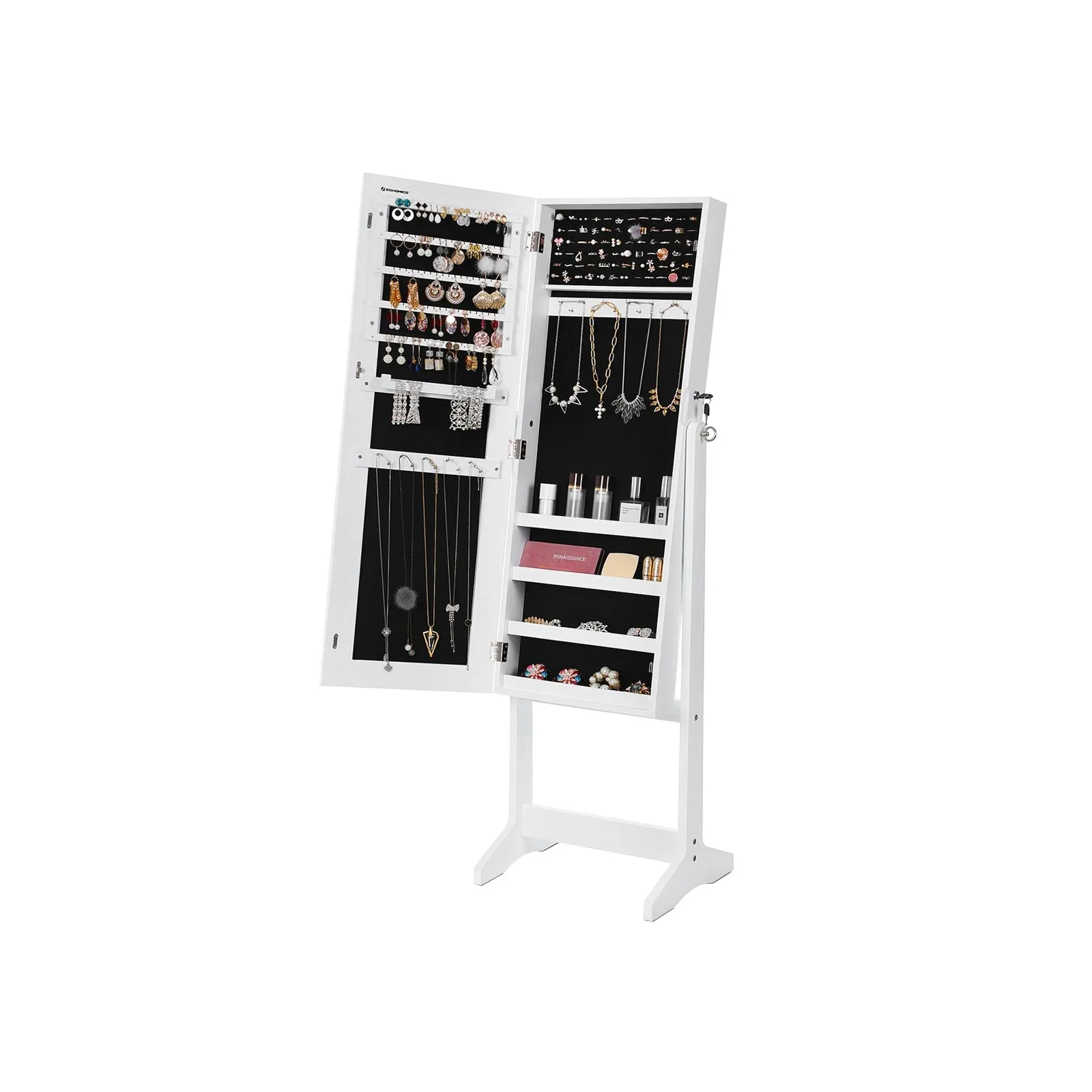 Mirrored Jewelery Cabinet with Full Body Mirror