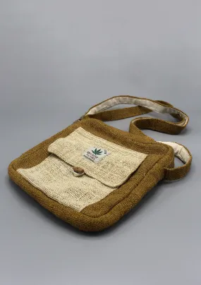 Mustard Color Hemp Cross Body Passport Bag