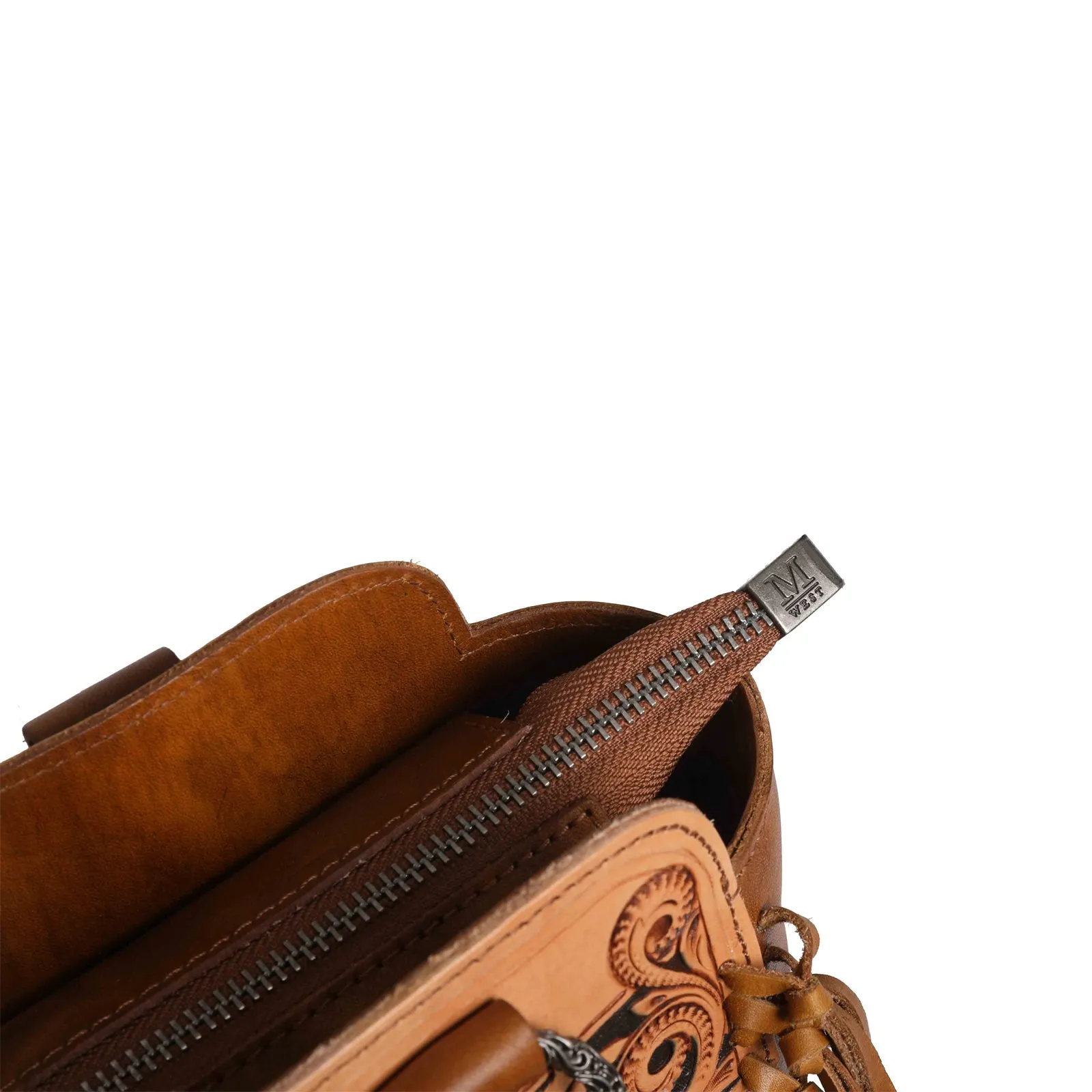 MWRG-044 Montana West Genuine Leather Hand Tooled Hair-on Concealed Carry Tote