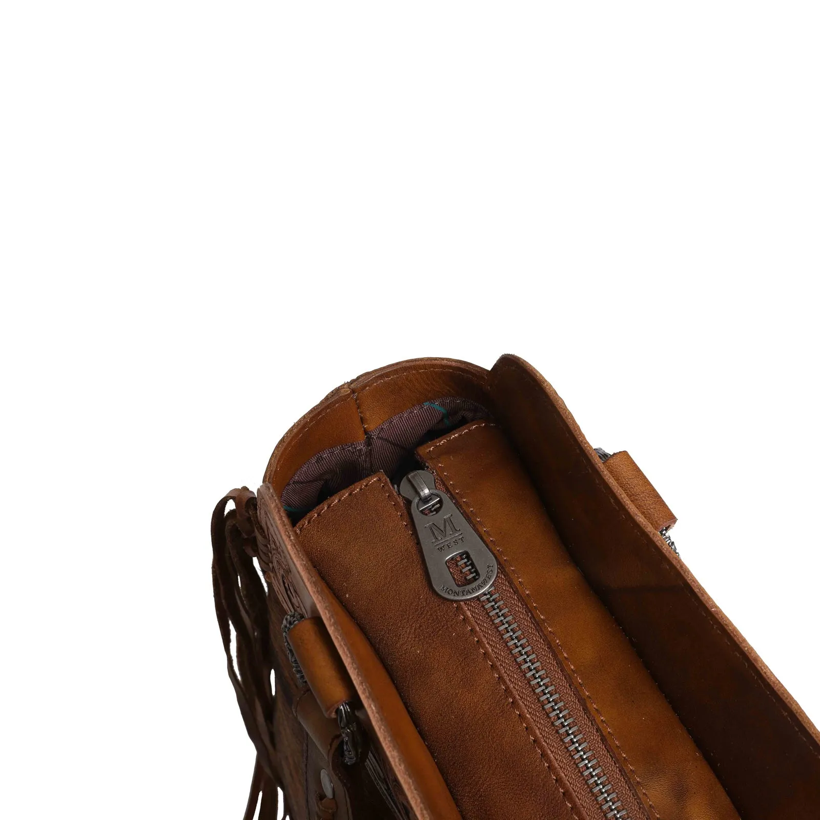 MWRG-044 Montana West Genuine Leather Hand Tooled Hair-on Concealed Carry Tote