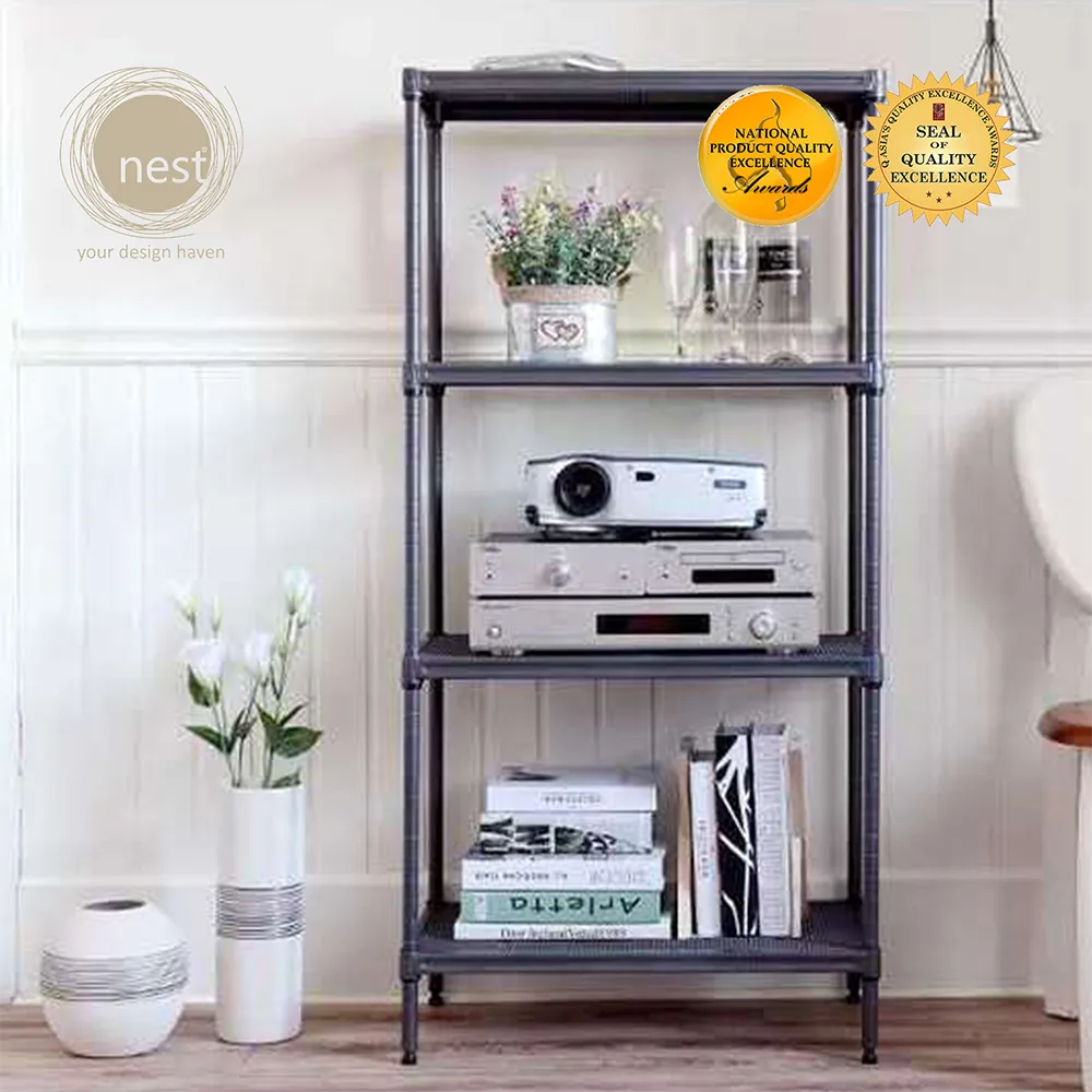 Nest Design Lab Premium Mini Steel Rack Black 4 Layer