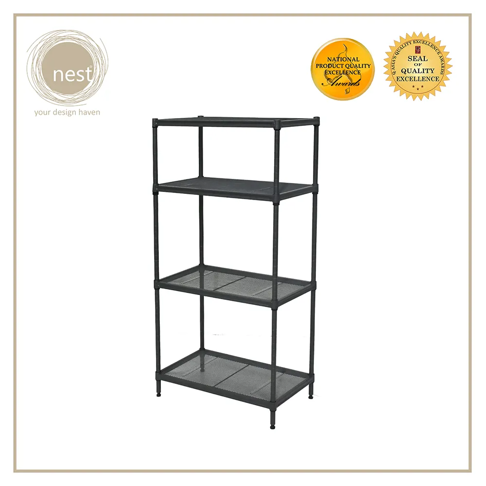 Nest Design Lab Premium Mini Steel Rack Black 4 Layer