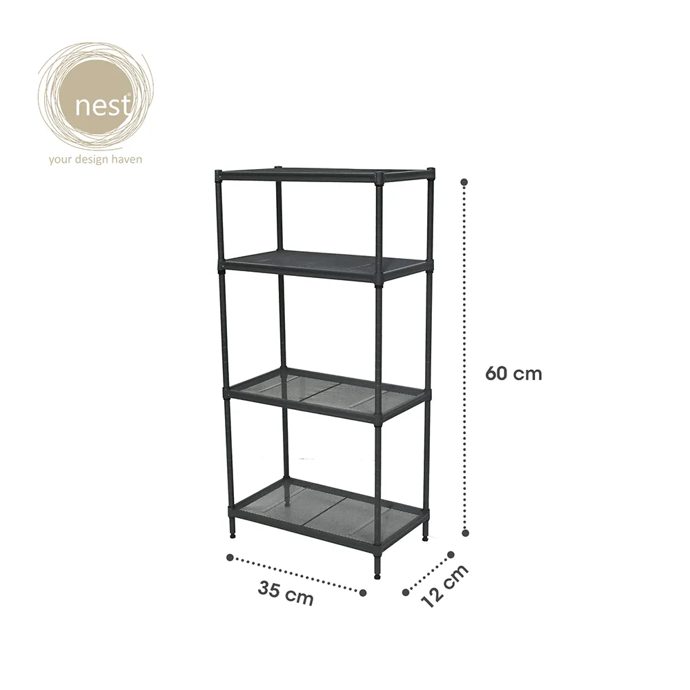 Nest Design Lab Premium Mini Steel Rack Black 4 Layer