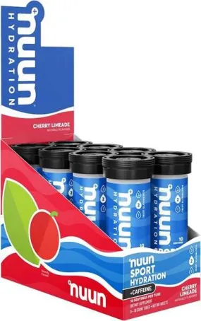 Nuun Sport Hydration   Caffeine, Cherry Limeade - 8 x 10 count tubes