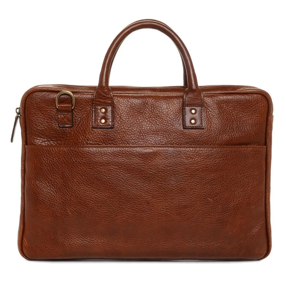 ONA The Leather Kingston Laptop Briefcase - Walnut (ONA040LTC)