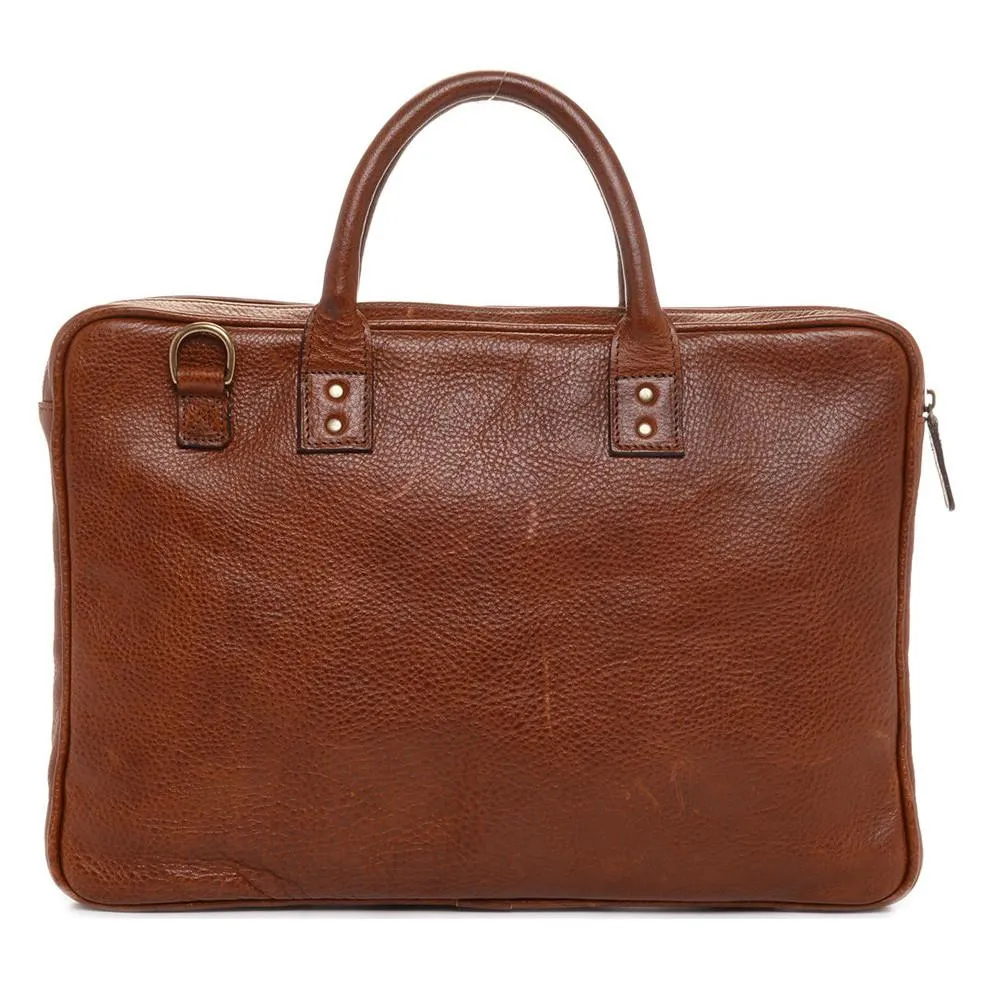 ONA The Leather Kingston Laptop Briefcase - Walnut (ONA040LTC)