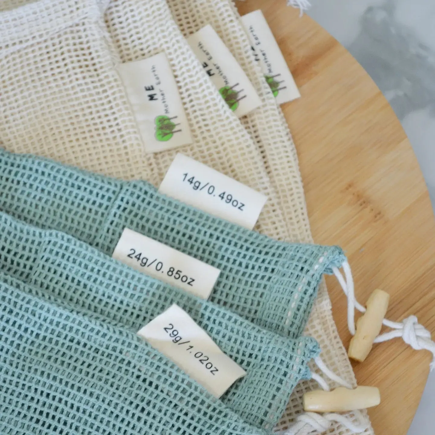 Organic Cotton Mesh Produce Bags- 3 Pack