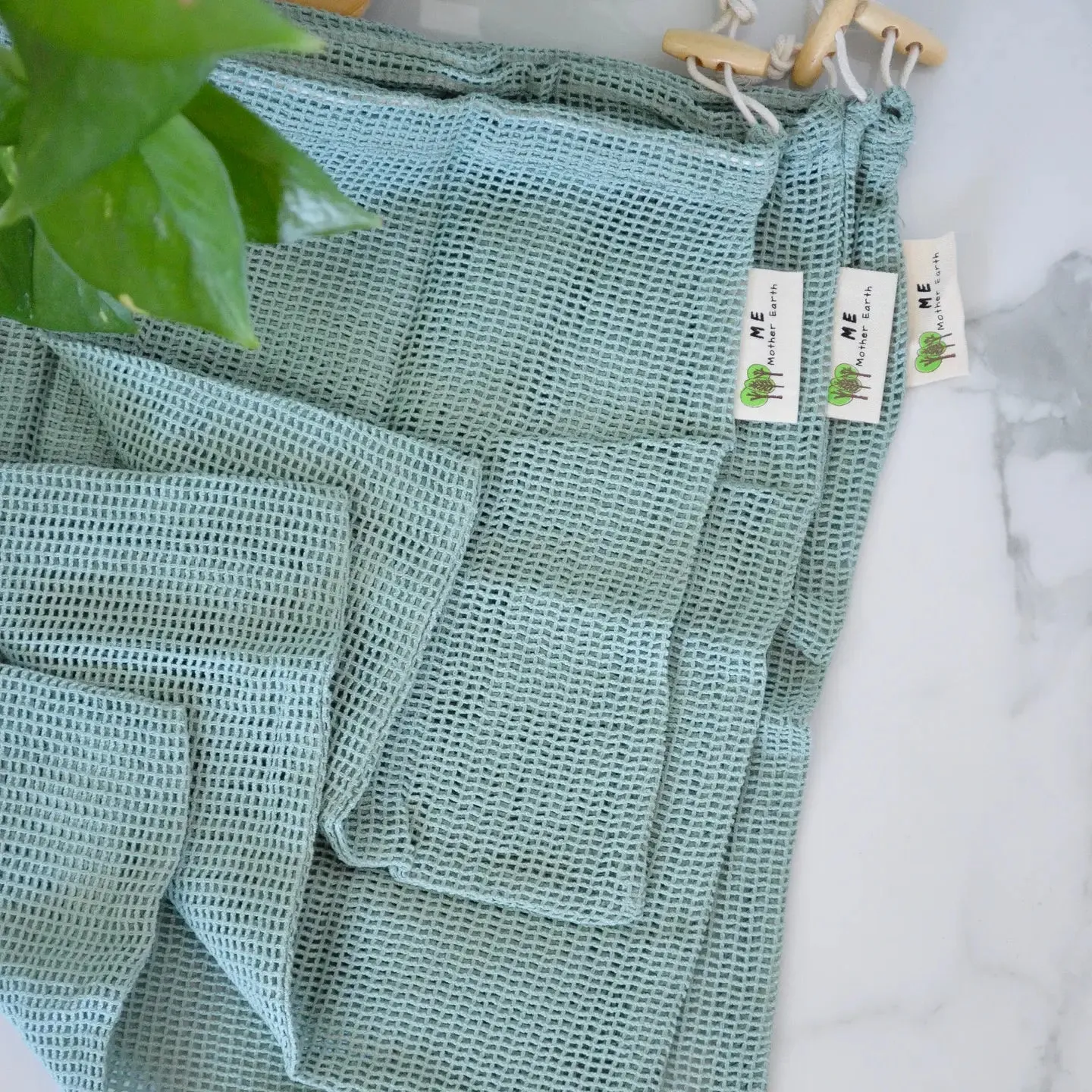 Organic Cotton Mesh Produce Bags- 3 Pack