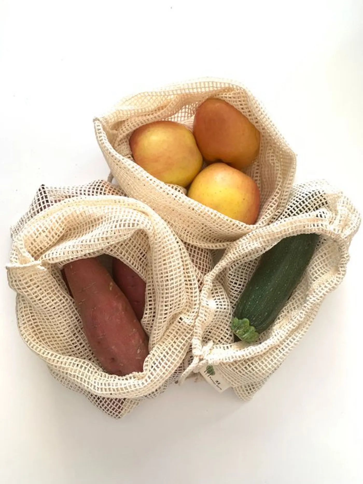 Organic Cotton Mesh Produce Bags- 3 Pack