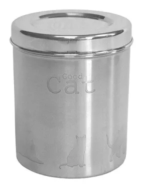 Pet Project Silver Stainless Steel Cat Food Canister - 7.5"