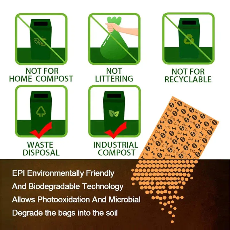 Pet Supplies Dog Poop Bags for Waste Refuse Cleanup, Doggy Roll Replacements for Outdoor Puppy Walking and Travel