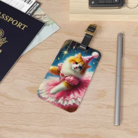 Pink Cat Clown - Circus - Luggage Tag - Travel Gift