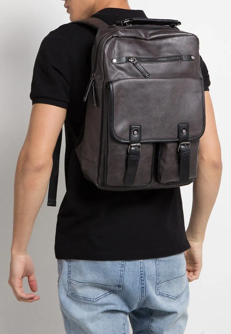 Pu Utility Large Backpack - Brown