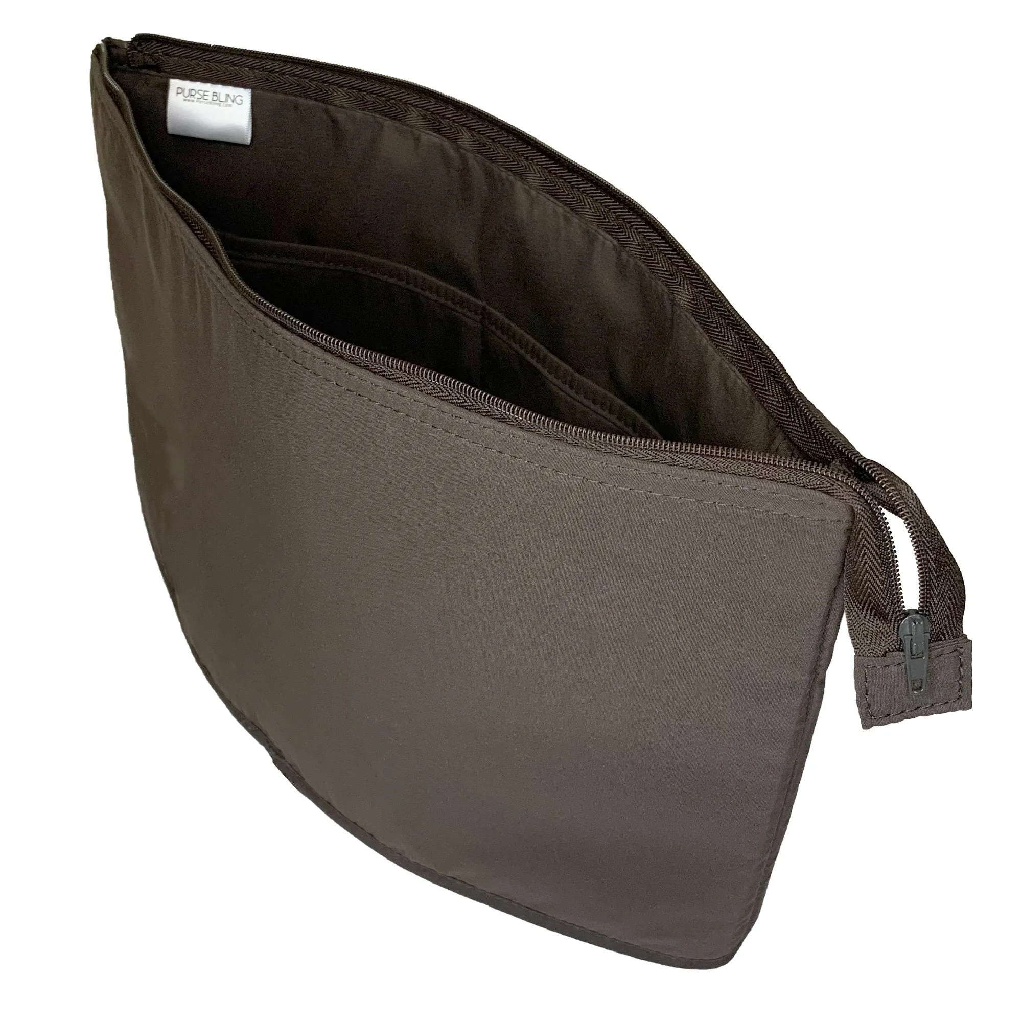 Purse Bling Slim Purse Organizer Insert with Zipper - Extra Jumbo