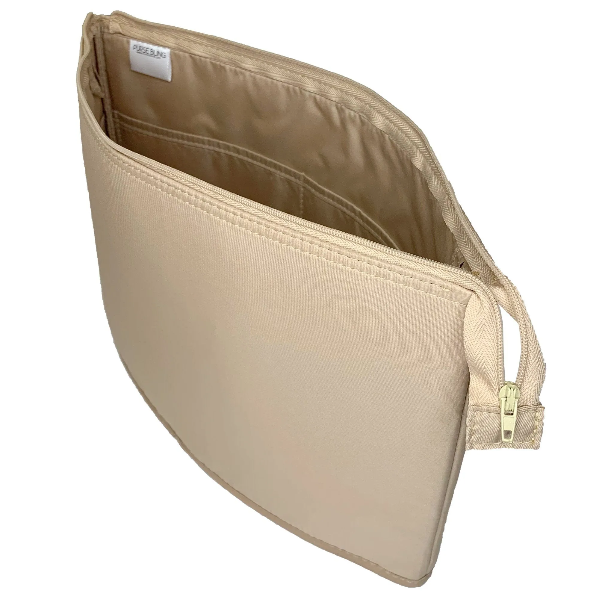 Purse Bling Slim Purse Organizer Insert with Zipper - Extra Jumbo