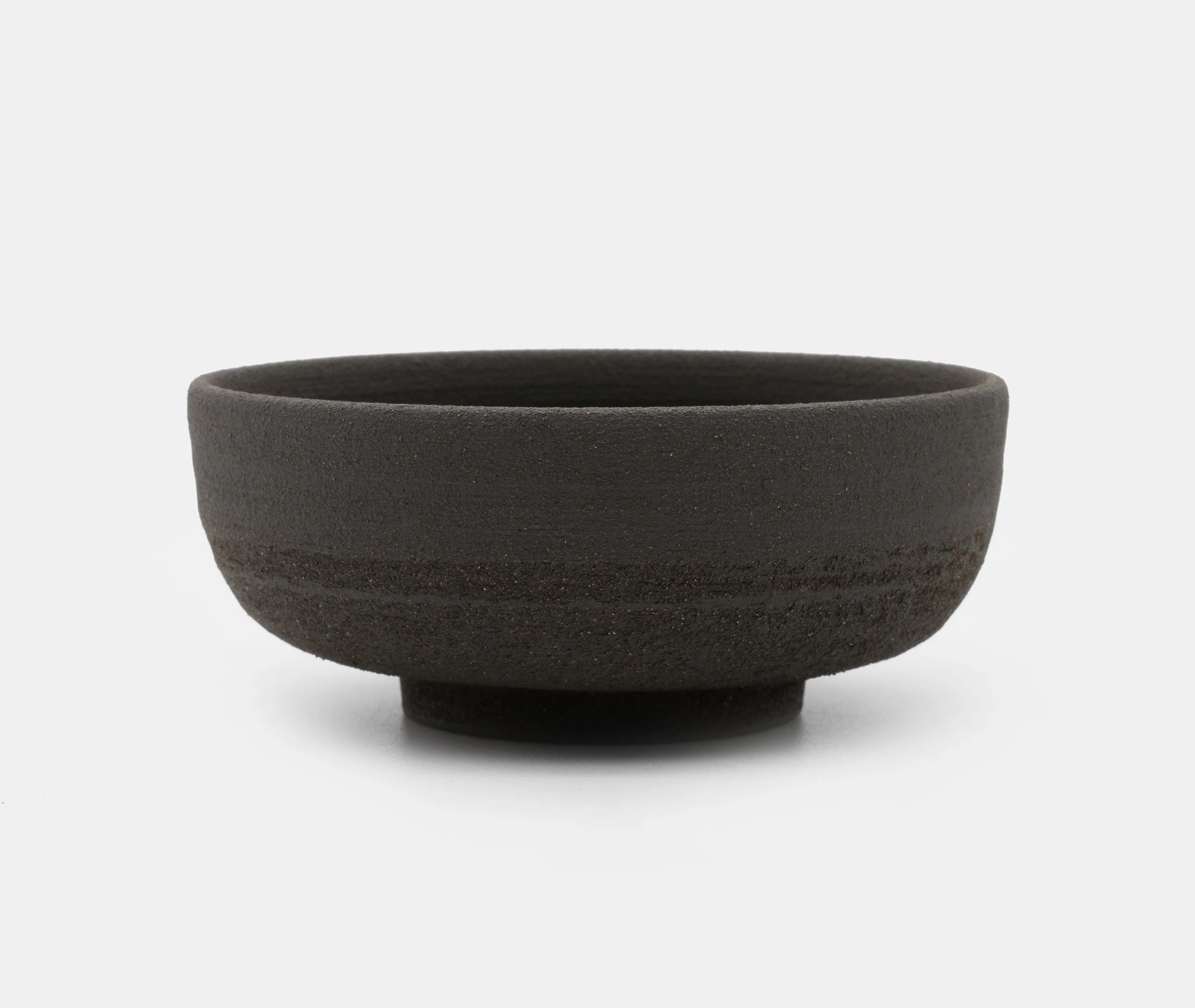 Raw Black Stoneware Incense Bowl with Gold Dome