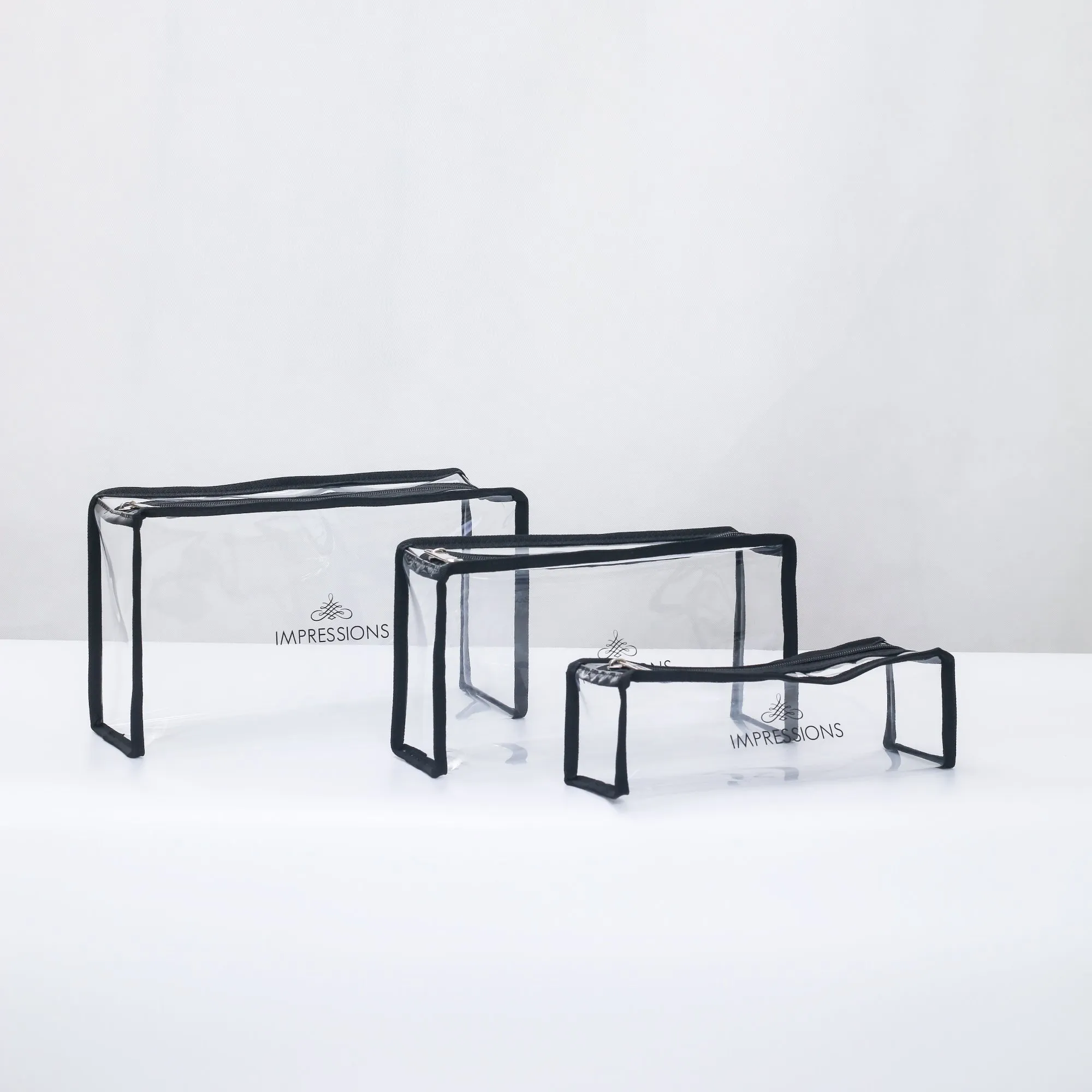 Roma 3-in-1 Transparent Cosmetic Bag Set