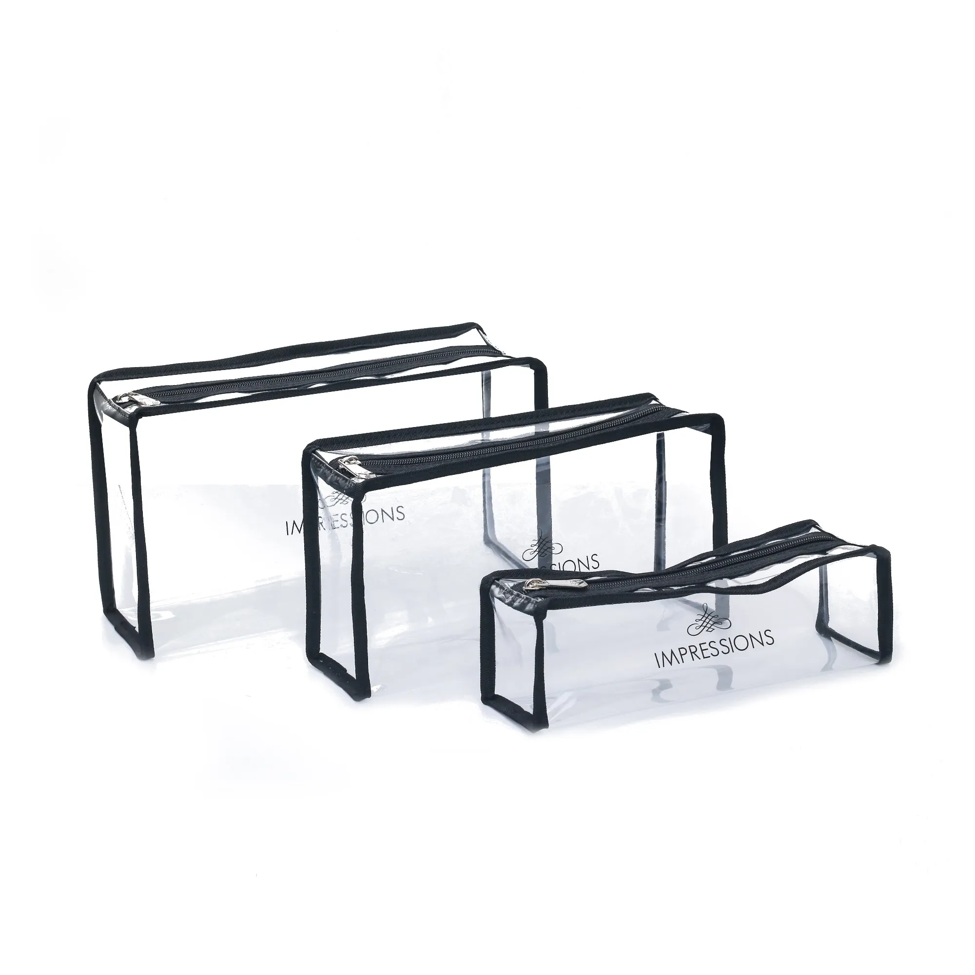 Roma 3-in-1 Transparent Cosmetic Bag Set