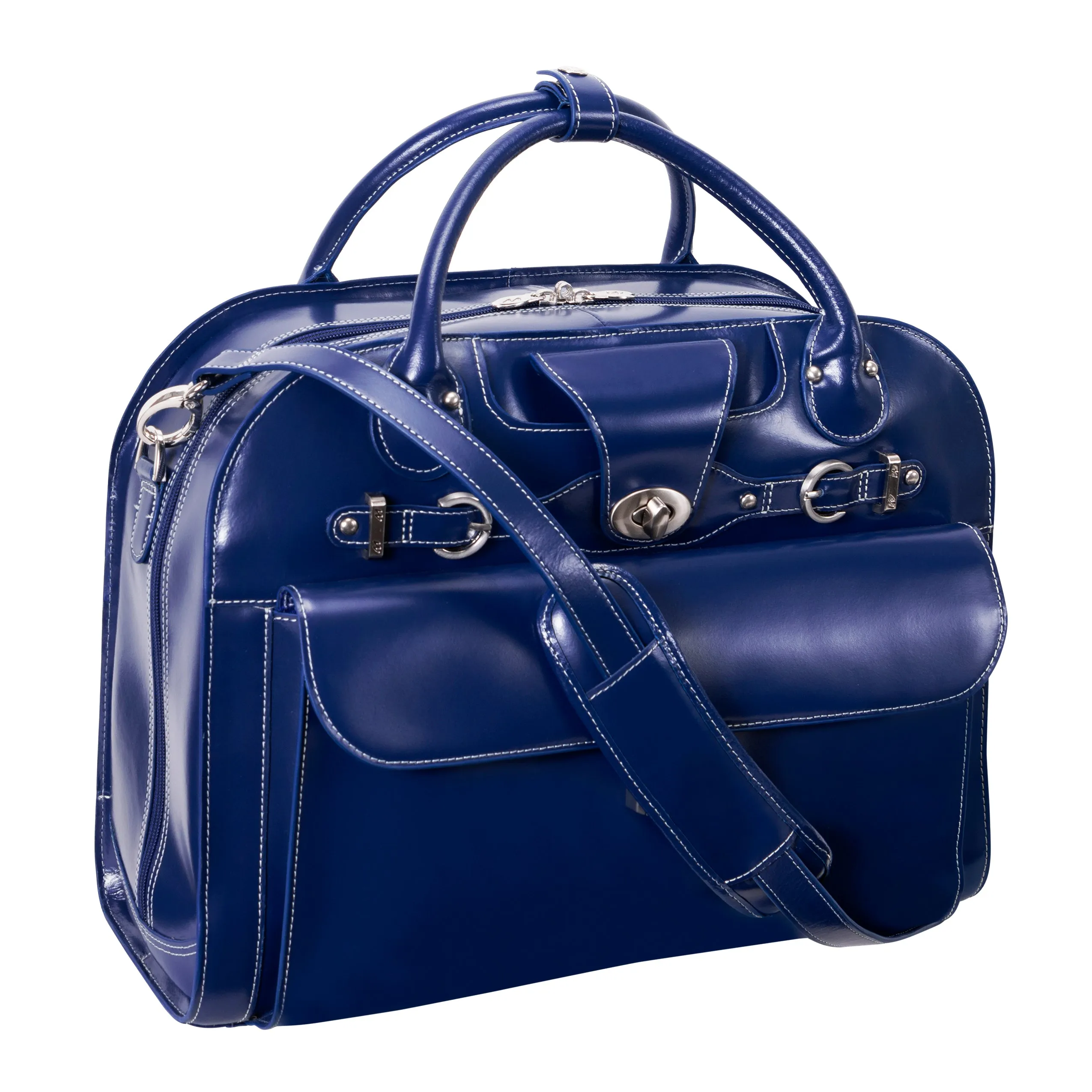 ROSEVILLE | 15” Leather Detachable-Wheeled Laptop Case