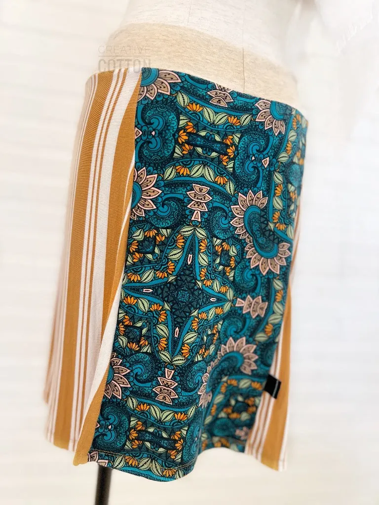 Rust Camel Paisley Funky Knit Skirt