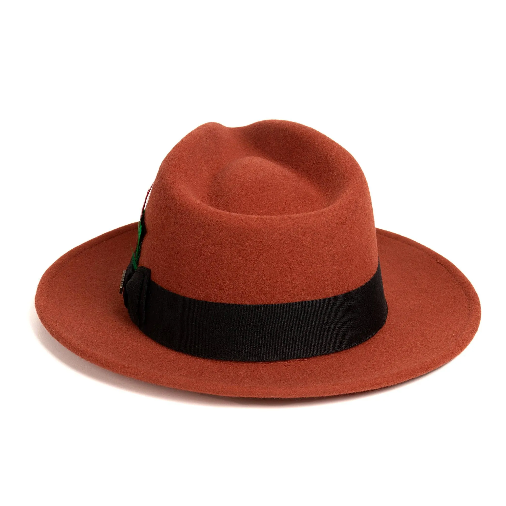 Rust Fedora 100% Australian Wool Crushable Hat
