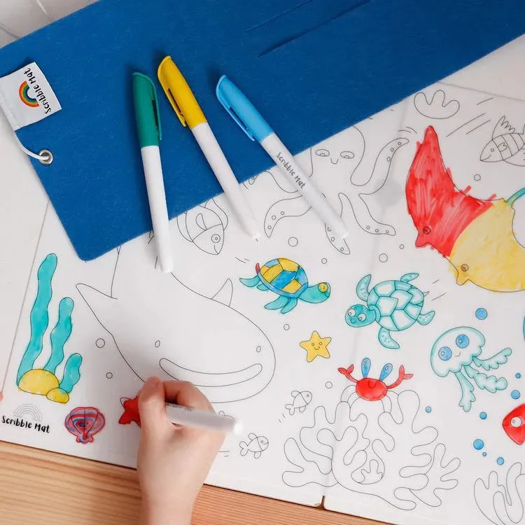 Scribble Mat Under the Sea Reusable Colouring Mat