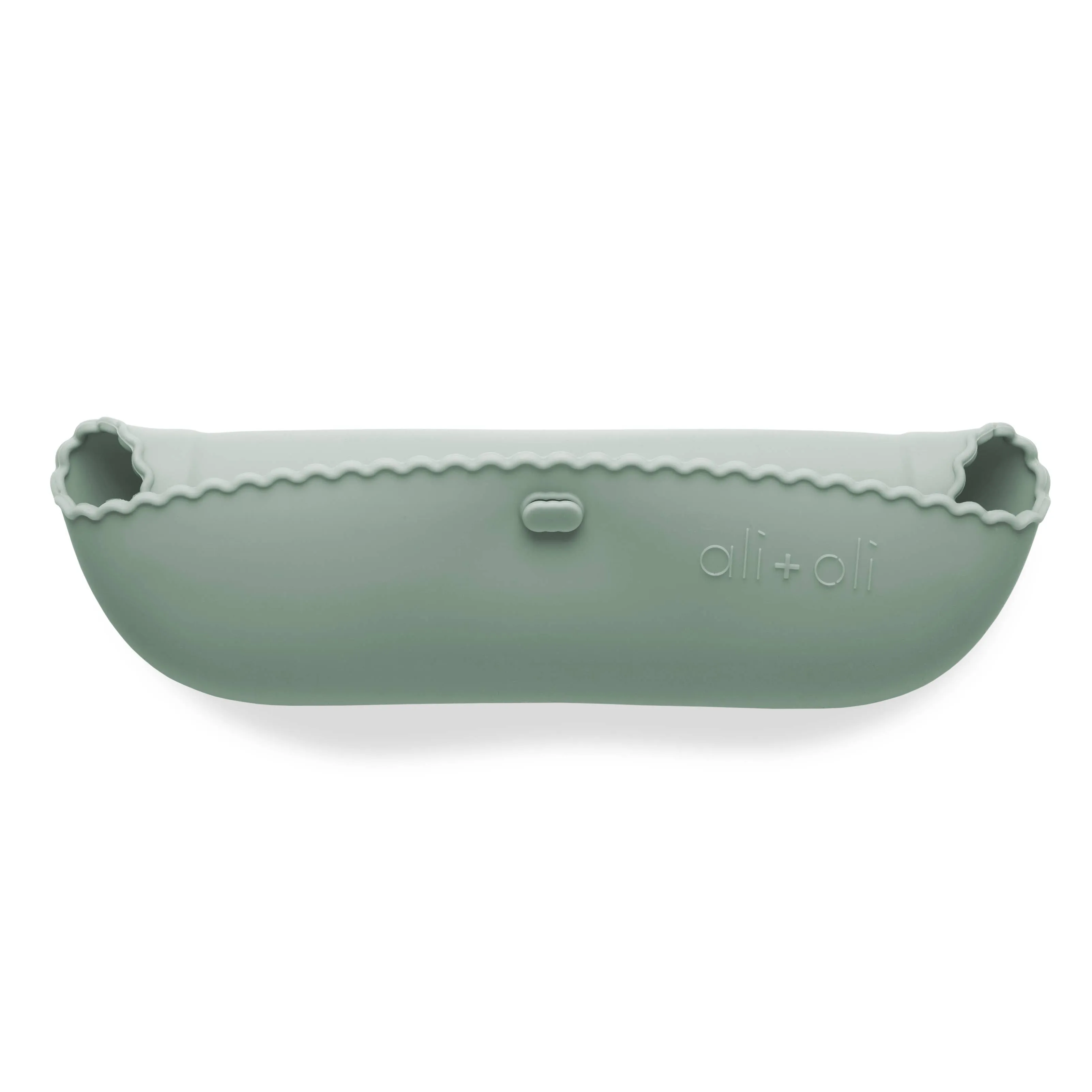 Silicone Roll Up Bib for Baby - Wavy Edge (Mint)