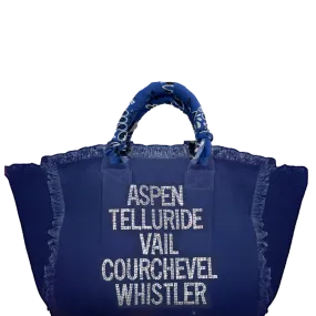 Ski Cities Fringe Canvas  Bag