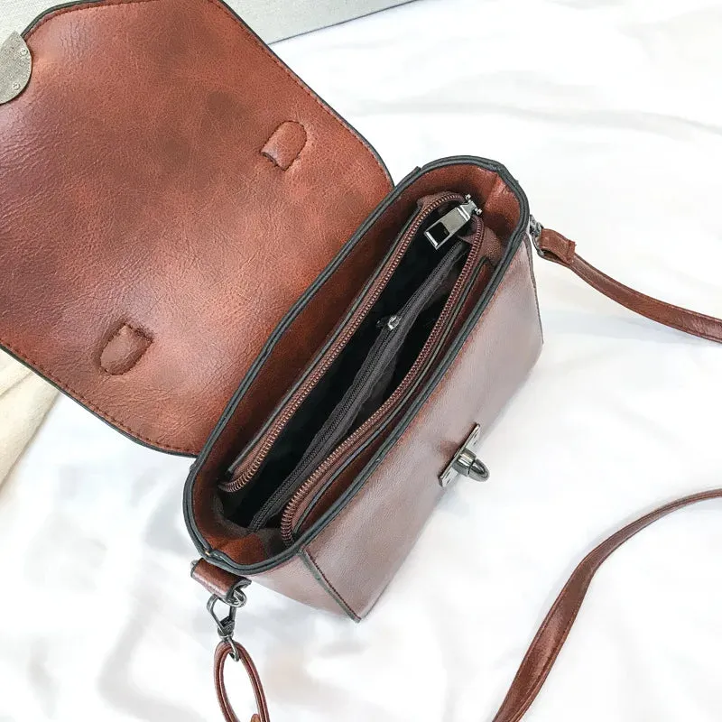 Sleek PU Leather Crossbody Bag - Modern Elegance