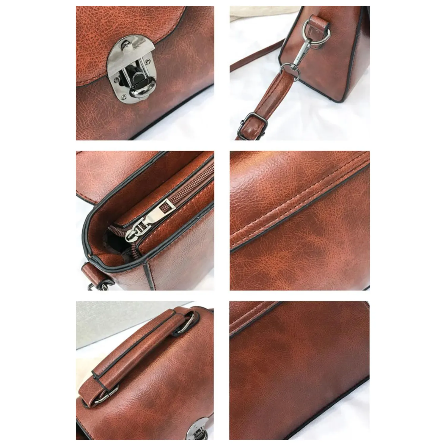 Sleek PU Leather Crossbody Bag - Modern Elegance