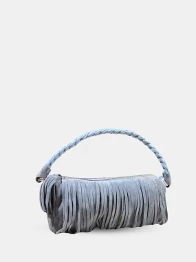 Spirulina Fringe Cylinder Hand Bag