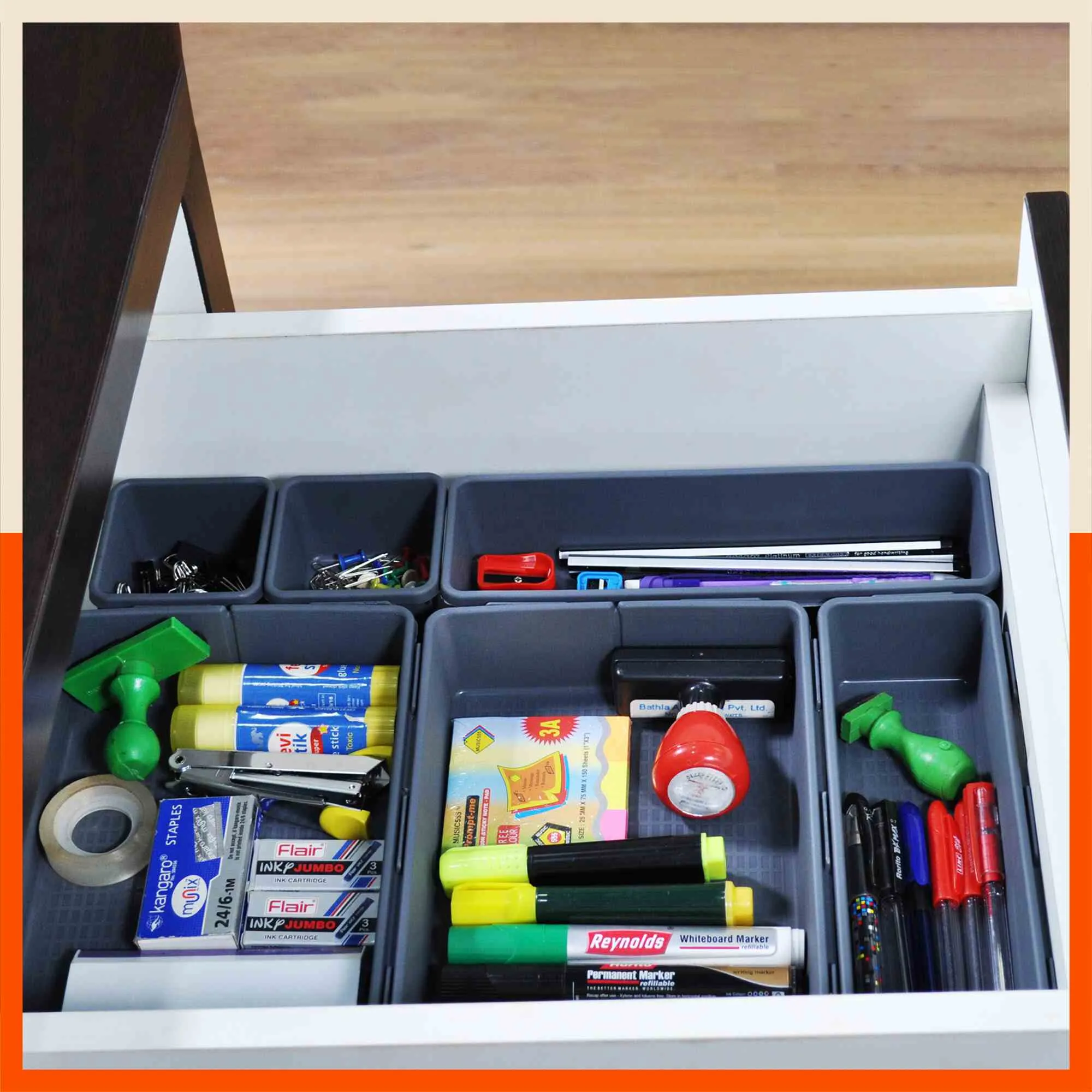 Stomo Vero Multipurpose Drawer Organizer for Home | Smoke