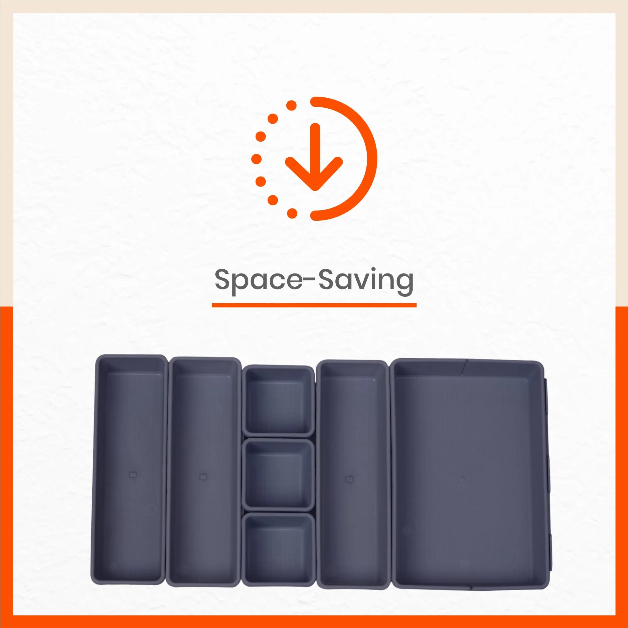 Stomo Vero Multipurpose Drawer Organizer for Home | Smoke