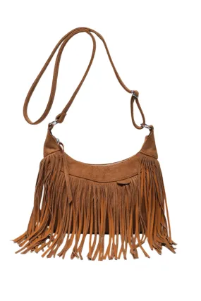 Suede Fringe Adjustable Strap Shoulder Bag