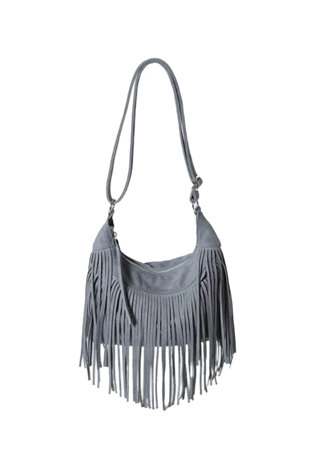 Suede Fringe Adjustable Strap Shoulder Bag