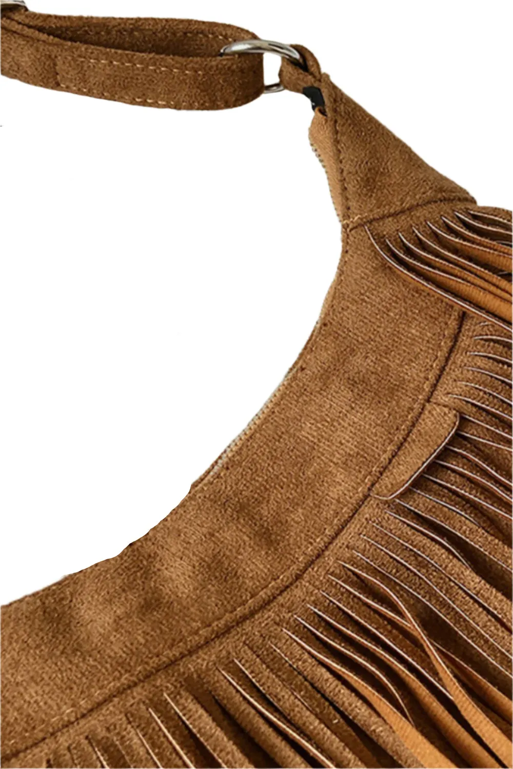 Suede Fringe Adjustable Strap Shoulder Bag