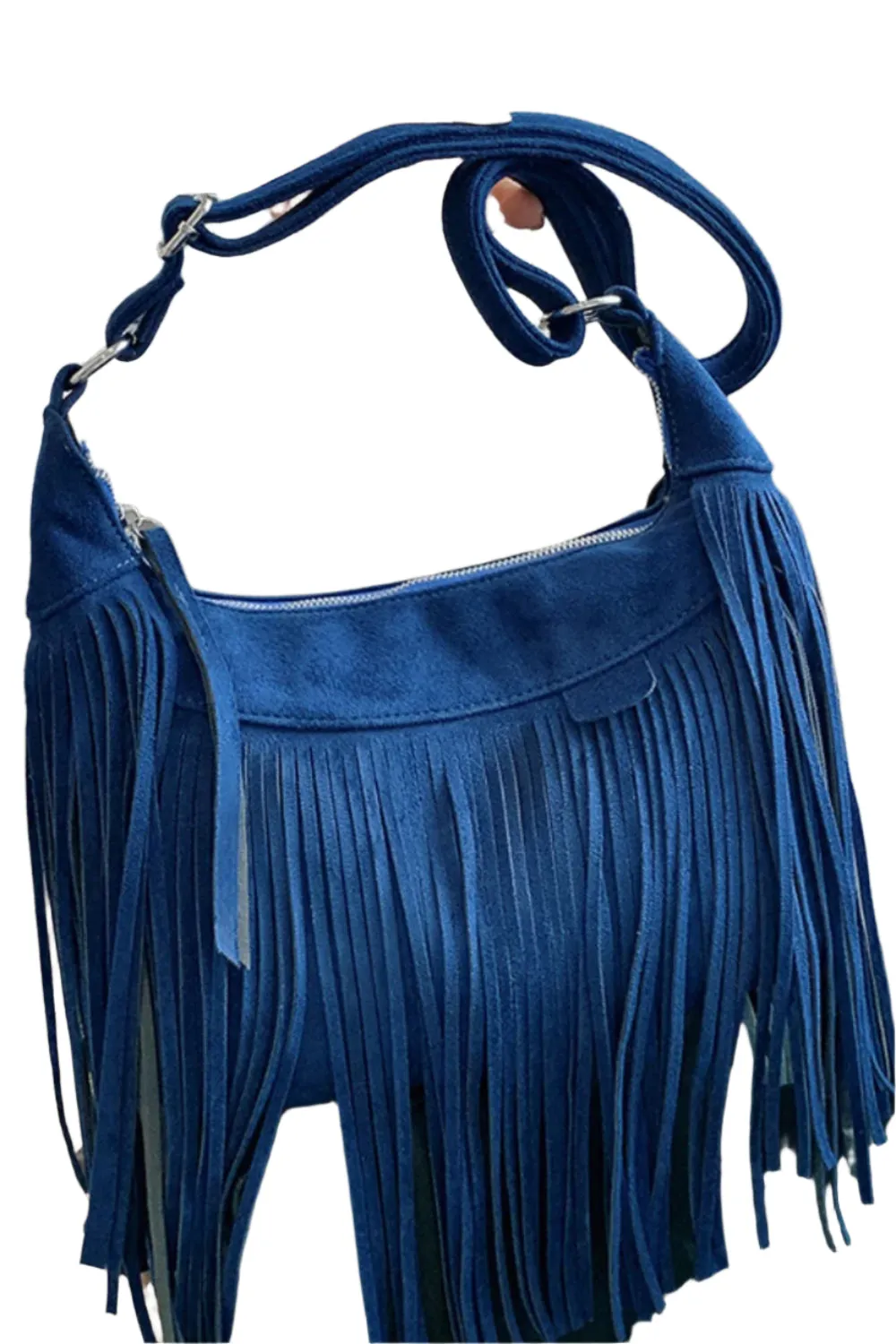 Suede Fringe Adjustable Strap Shoulder Bag